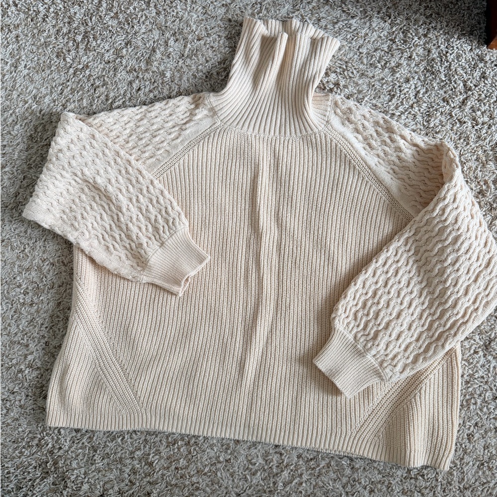 Cream Turtleneck Sweater